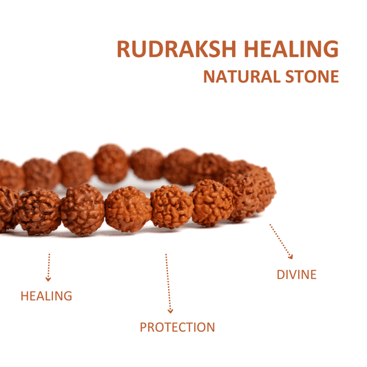 Healing Stone Rudraksha Natural Stone Bracelet For Healing | Divine | Protection