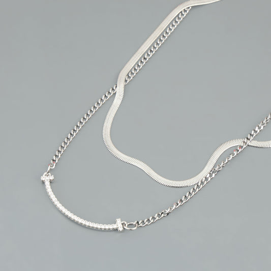 Double Layered Link And Solid Chain