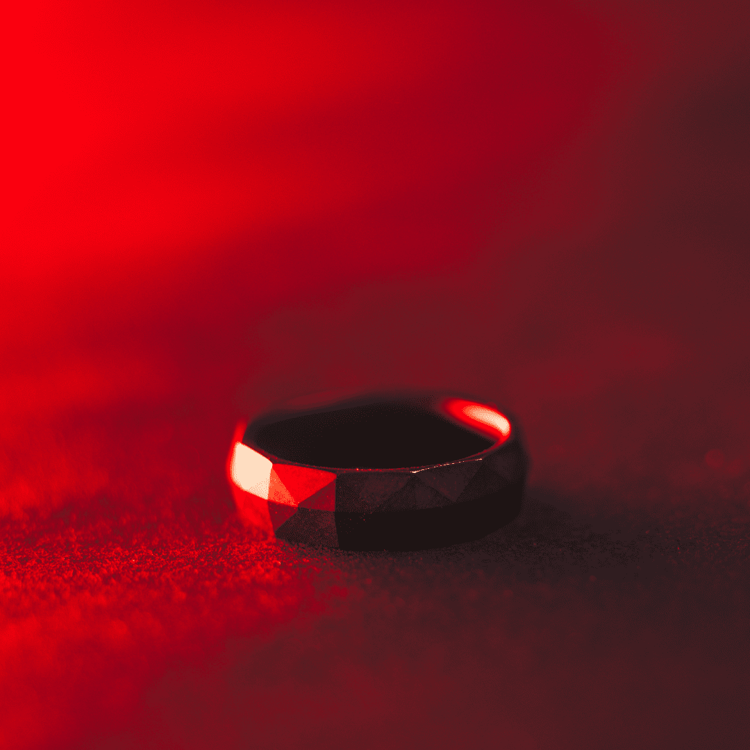 Black Ceramic Hollowed Illusion Ring
