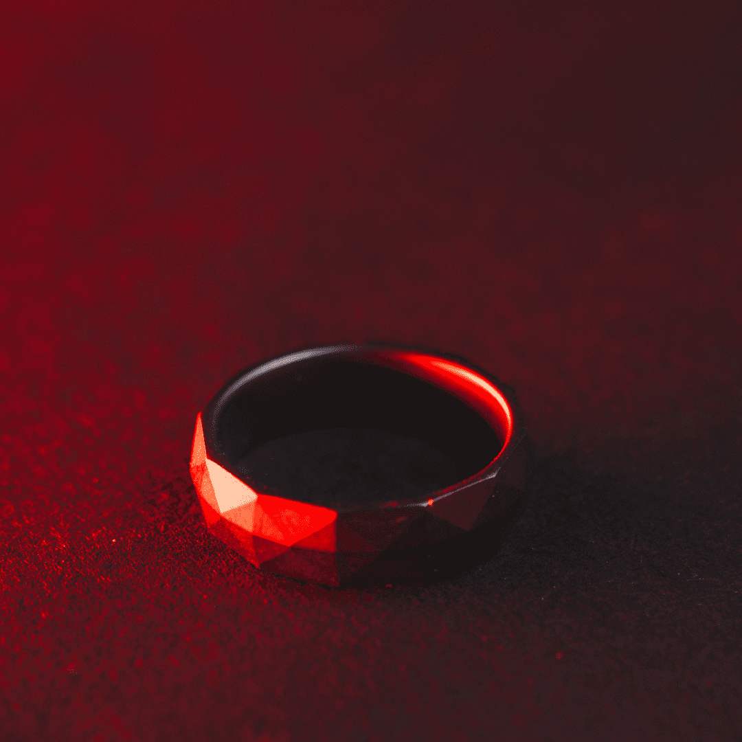 Black Ceramic Hollowed Illusion Ring
