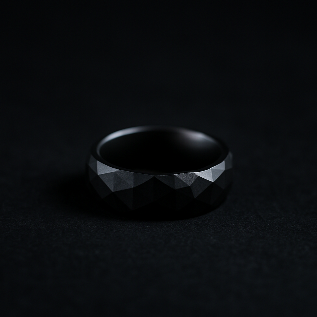 Black Ceramic Hollowed Illusion Ring