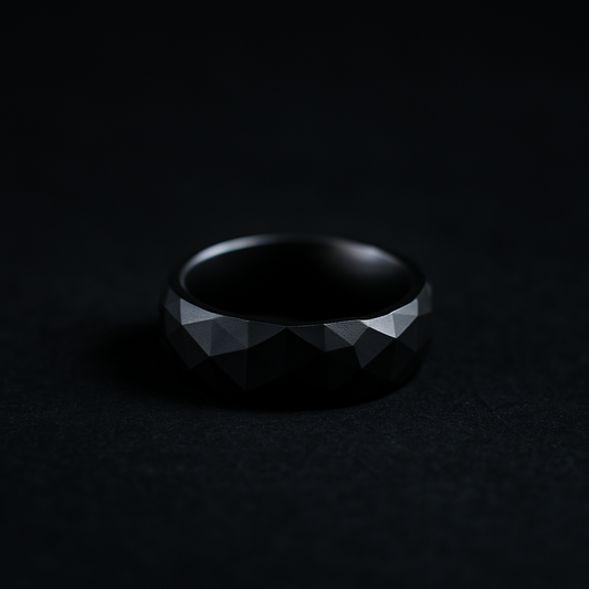 Black Ceramic Hollowed Illusion Ring