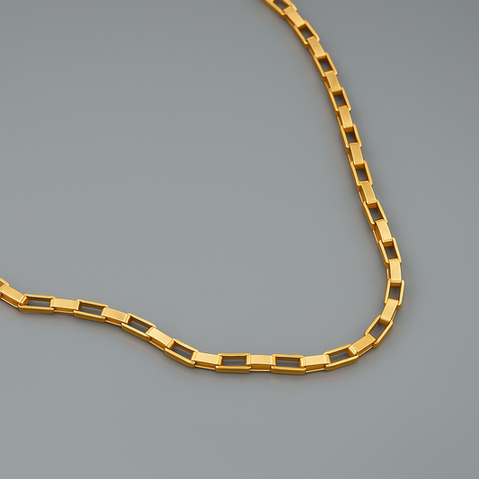Cubical Interlocked Neck Chain Gold