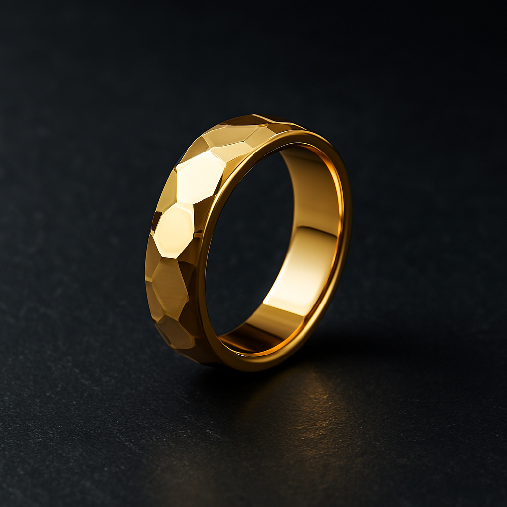 Solar Verse Gold Ceramic Ring