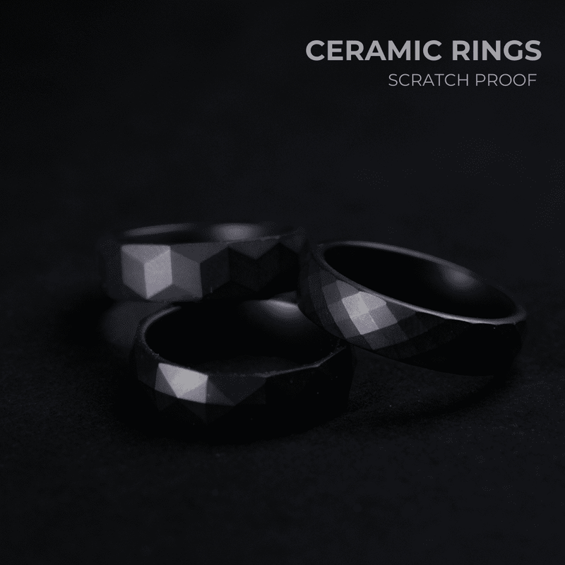 Matte Black Ceramic Triad Ring