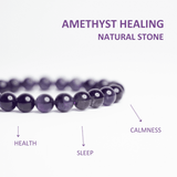 Healing Harmony Amethyst Natural Stone Bracelet For Health | Sleep | Calmness