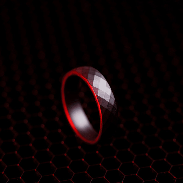 Matte Black Ceramic Serpent Skin Ring