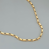 Cubical Interlocked Neck Chain Gold