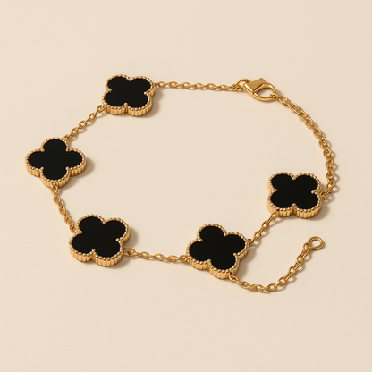 Onyx Bloom Gold Plated Bracelet