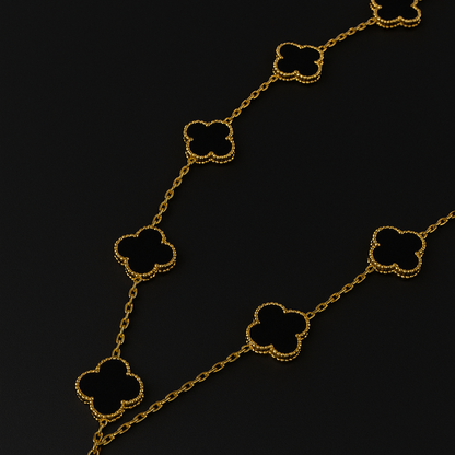 Onyx Clover Link Neck Chain