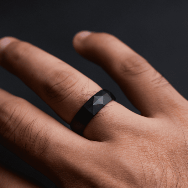 Black Ceramic Hollowed Illusion Ring