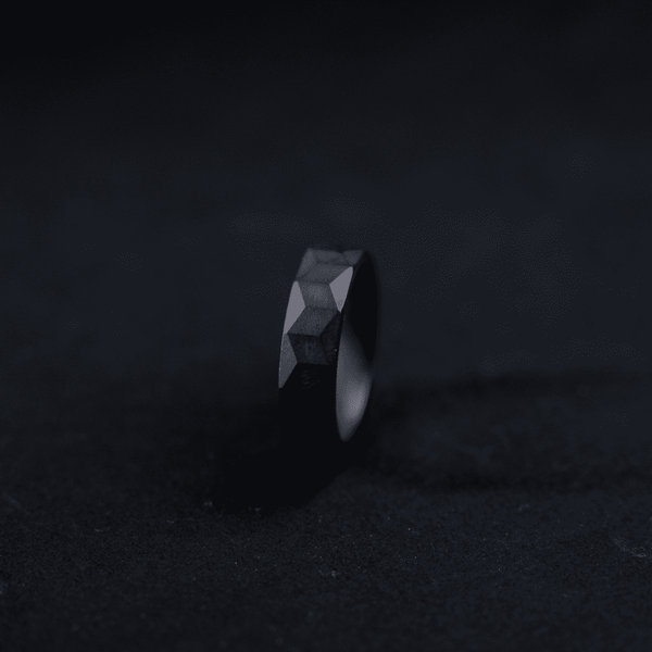 Matte Black Ceramic Triad Ring