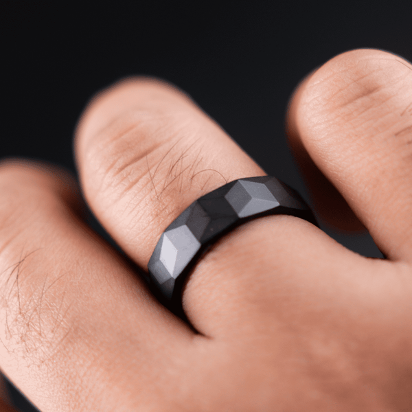 Matte Black Ceramic Triad Ring