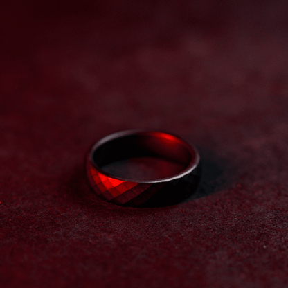 Matte Black Ceramic Serpent Skin Ring
