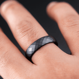 Matte Black Ceramic Serpent Skin Ring