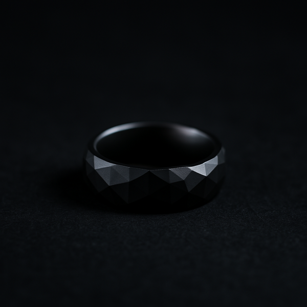 Black Ceramic Hollowed Illusion Ring