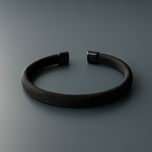 Black Mesh Cuff Bracelet