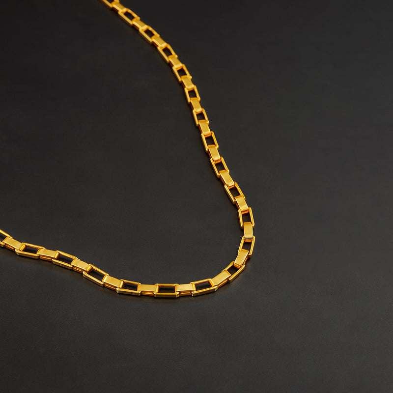 Cubical Interlocked Neck Chain Gold