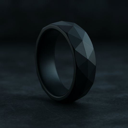 Matte Black Ceramic Triad Ring