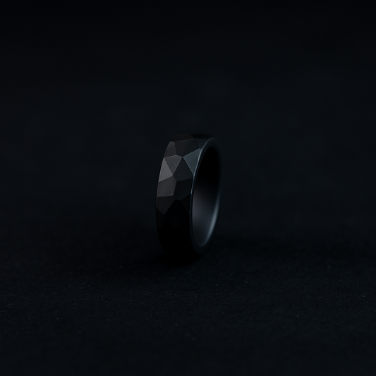 Matte Black Ceramic Triad Ring