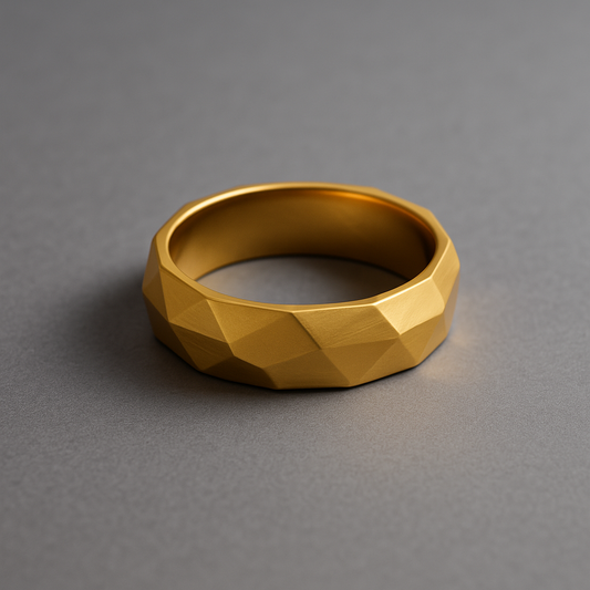 Solar Verse Gold Ceramic Ring